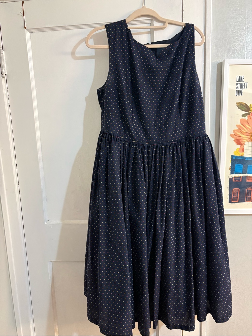 ModCloth Navy Textured Dress - Picture 1 of 8